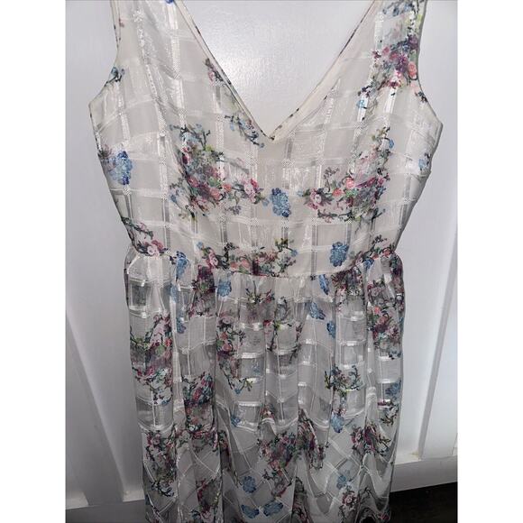 Anthropologie Maeve White Floral Party Peony Dress Wedding Aline Barbie 8 202 - Picture 5 of 9